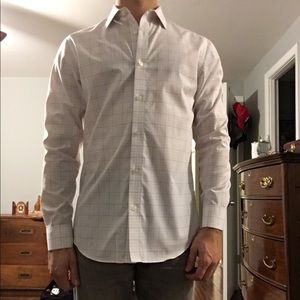 Men’s Banana Republic White Striped Dress Shirt M